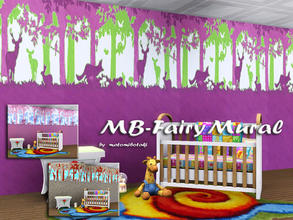 Sims 3 — MB-FairyMural by matomibotaki — MB-FairyMural, 2 part motive wall mural with 3 recolorable palettes, to find