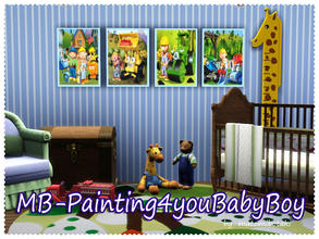 Sims 3 — MB-Paintings4youBabyBoy by matomibotaki — MB-Paintings4youBabyBoy, cute recolor of my 3x1 painting mesh, by