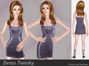 Sims 3 — Vision of Fashion - Dress Twinky by Visiona — Detailed, elegant dress - looks best in light colors.