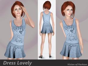 Sims 3 — Vision of Fashion - Dress Lovely by Visiona — Cute dress with print