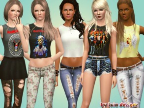 Sims 3 — ~Rock boxy t shirts~ by Icia23 — Hi! This t shirts are for the sims that want to rock their styles! The package