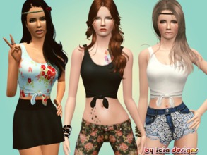 Sims 3 — ~Tied up tank~ by Icia23 — Hi! This is a must have basics, the tied up part is meshed, so looks cute on game :)