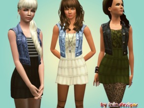 Sims 3 — ~Denim vest dress~ by Icia23 — Hi! Love this dress, Have a meshed denim vest and a layered dress :) Hand-painted