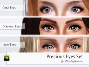 Sims 3 — Precious Eyes Set by MissDaydreams — Precious Eyes Set contains of 3 contact lenses for your Sims: Coral Eyes,