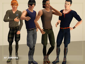 Sims 3 — Pants male Breeches by bukovka — Pants for young and adult men. The four options. Staining for the three