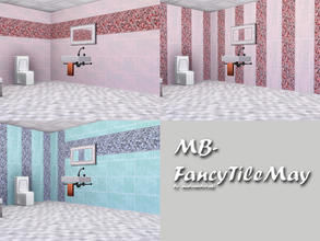Sims 3 — MB-FancyTileMay by matomibotaki — MB-FancyTileMay, 2 new tle walls with 3 recolorable areas, to find under Tile,