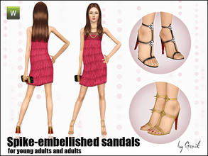 Sims 3 — Spike-embellished sandals for young adults and adults by Gosik — Stylish shoes for every trendy female sim!