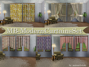 Sims 3 — MB-ModernCurtainsSet by matomibotaki — MB-ModernCurtainsSet, new set with 6 different curtains meshes, long and
