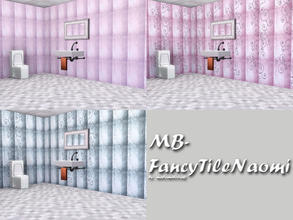 Sims 3 — MB-FancyTileNaomi by matomibotaki — MB-FancyTileNaomi, 2 new tle walls one with 2 and the another one with 3