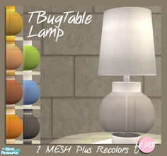 Sims 2 — TBug Table Lamp by DOT — TBug Table Lamp. 1 Lamp Mesh plus recolors. Sims 2 by DOT of The Sims Resource.