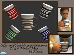 Sims 2 — Coffeemug Replacements: Modern Mugs by AnoeskaB — Get rid of the old blocky coffeemugs and give your sims a