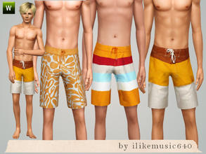 Sims 3 — Swim Trunks 1 AM by ILikeMusic640 — includes 3 swim trunks, not recolorable