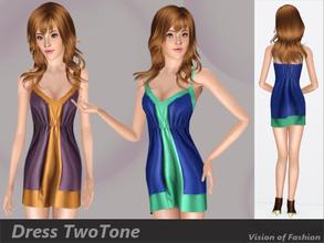 Sims 3 — Vision of Fashion - Dress TwoTone by Visiona — Summerdress with two recolorable areas