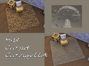 Sims 3 — MB-CarpetCarouselA by matomibotaki — Carpet pattern with floral design, 2 recolorable areas, to find under