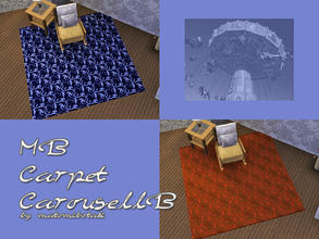 Sims 3 — MB-CarpetCarouselB by matomibotaki — Carpet pattern with floral design, 2 recolorable areas, to find under