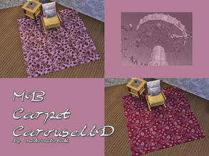 Sims 3 — MB-CarpetCarouselD by matomibotaki — Carpet pattern with floral design, 2 recolorable areas, to find under