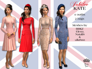Sims 2 — Kate Jubilee Set by BunnyTSR — Four outfits &amp;amp; two bags inspired by those seen recently on Kate