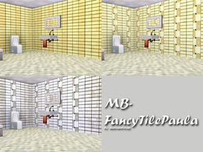 Sims 3 — MB-FancyTilePaula by matomibotaki — MB-FancyTilePaula, 2 new tile walls, each with 2 recolorable areas, to find