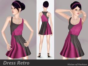 Sims 3 — Vision of Fashion - Dress Retro by Visiona — Dress in retro style with two recolorable areas.