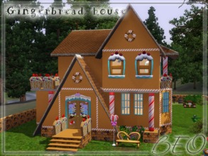 Sims 3 — Gingerbread house by BEO — This set includes 1 lot and 7 items: 4 types of walls, 2 types of patterns and roof.