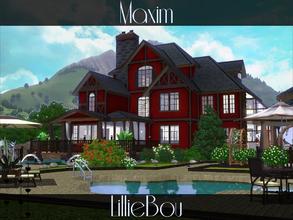 Sims 3 — Maxim by lilliebou — This house is for a family of about 7 Sims. First floor: -Kitchen -Dining room -Living room