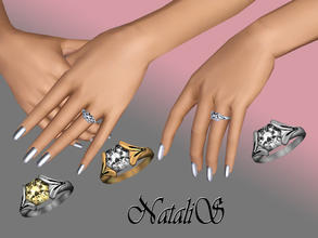 Sims 3 —  Diamond Engagement Ring 001 FA-FE by Natalis — Gold Diamond Engagement Ring Solitaire, featuring round cut