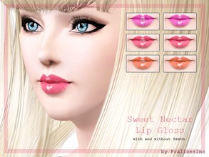 Sims 3 — Sweet Nectar Lip Glosses (with and without Teeth!) by TSR Archive — Shiny lipstick for your sims! Your sims will
