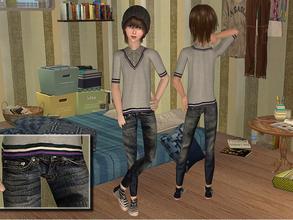 Sims 2 — Grey Top with Jeans for Boys by angelkurama — Grey top with jeans for boys