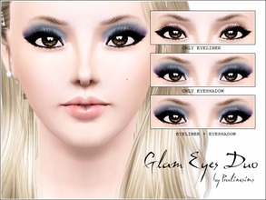 Sims 3 — Glam Eyes Duo by Pralinesims — New glamorous, beautiful eye make up for your sims! Your sims will love their new