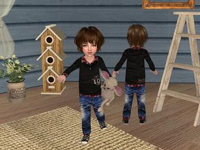 Sims 2 — Black Toddler Outfit for Boys and Girls by angelkurama — Black toddler outfit for boys and girls