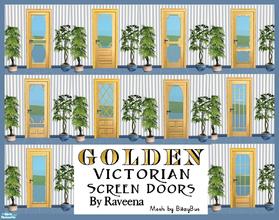 Sims 2 — Golden Screen Doors Set by Raveena — Golden Victorian Screen Doors. Many styles to choose from You need