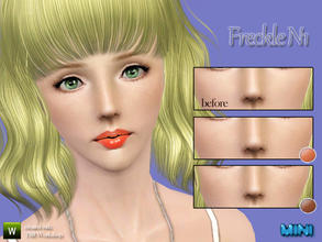 Sims 3 — Freckle N1 by MINISZ — I set this freckle under costume makeup because you can adjust the shade by changing the