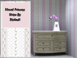 Sims 3 — Djem_Floral_Princess_Stripe by djehmli — A fluffy abstract floral stripe for the little girl in all of us; 3