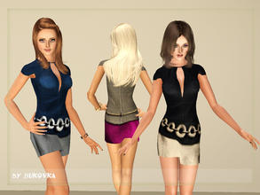 Sims 3 — Dress with a Belt to ring by bukovka — Outfits for the young and adult women. Three versions of staining.