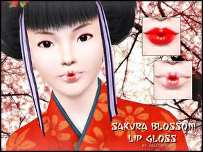 Sims 3 — Sakura Blossom Lip Gloss by Pralinesims — New geisha make up duo for your sims! Your sims will love their new