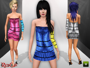 Sims 3 — Teen* Disco Dress by RedCat — 2 Recolorable Palettes. 3 Styles. Game Mesh. ~RedCat