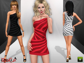 Sims 3 — One-Shoulder Bandage Dress by RedCat — 1 Recolorable Pallet. 3 Styles. Game Mesh. ~RedCat