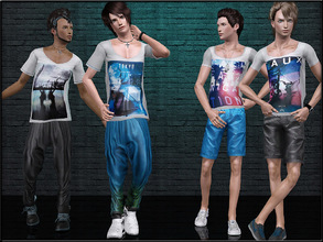 Sims 3 — MaleFashionSet2 by Shojoangel — Hi, recolorable...enjoy...teen version of the Tshirts and the shorts coming soon