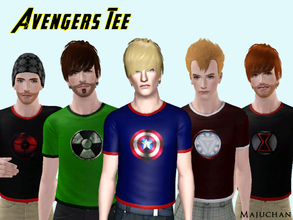Sims 3 — Avengers Tee by Majuchan — T-shirts for the avid fan of The Avengers! For male and Female. Each have six (6)