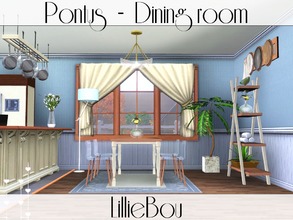 Sims 3 — Pontus - Dining room by lilliebou — This set is composed of 7 items: -One dining table -One dining chair -One