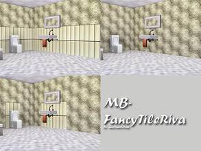 Sims 3 — MB-FancyTileRiva by matomibotaki — MB-FancyTileRiva, 2 new tile walls, each with 2 recolorable areas and new
