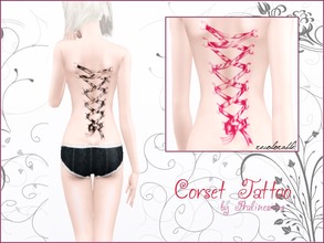 Sims 3 — Corset Tattoo by Pralinesims — Corset Tattoo - for the back! You can find the corset tattoo for the legs under