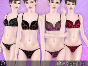 Sims 3 — Fire and Rain by c0_0kie — Giraffe printed underwear for your female sims, both sexy &amp;amp;amp;amp;amp;