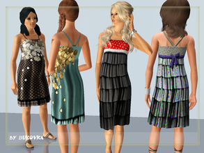 Sims 3 — Summer dresses by bukovka — Dresses for the young and adult women. Four variants of painting. Staining for the