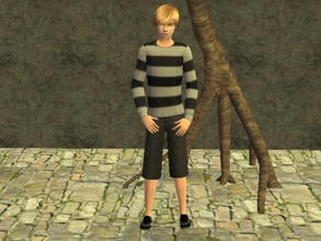 Sims 2 — Shade clothing set - 5fd3d4a9 Meesha-shadeteenmbwstripe by zaligelover2 — A gray outfit for your sims.
