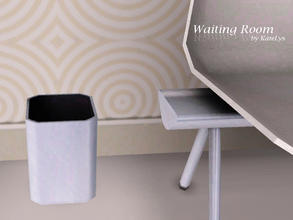 Sims 3 — Waiting Room Trashcan by katelys — Recolorable fully functional trashcan.
