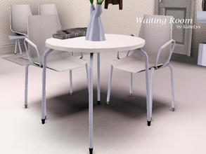Sims 3 — Waiting Room Table by katelys — Simple round table. Can be used as a dining table. Fully recolorable (2