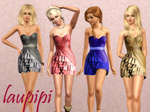 Sims 3 — Back to April by laupipi2 — New recolorable dress with 3 recolorable channels