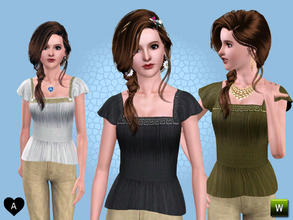 Sims 3 — Meandros patterned top by agapi_r — I was in Greece a while ago and I got inspired to make these wrinkled tops