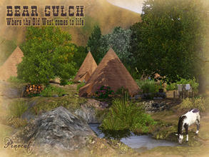 Sims 3 — Bear Gulch Indian Village by Pinecat — Long before the cowboys and farmers and school teachers came to Bear